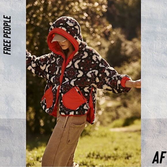 FREE PEOPLE ELEVATION REVERSIBLE JACQUARD FLEECE SNOWCAP COMBO NWT XS - Picture 3 of 9